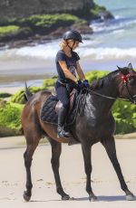 ELSA PATAKY Riding a Horse on the Beach in Byron Bay 03/19/2019