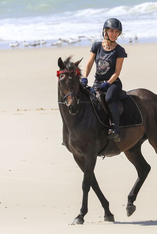 ELSA PATAKY Riding a Horse on the Beach in Byron Bay 03/19/2019