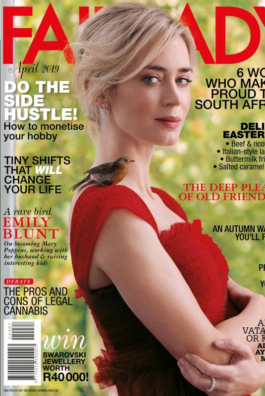 EMILY BLUNT in Fairlady Magazine, April 2019