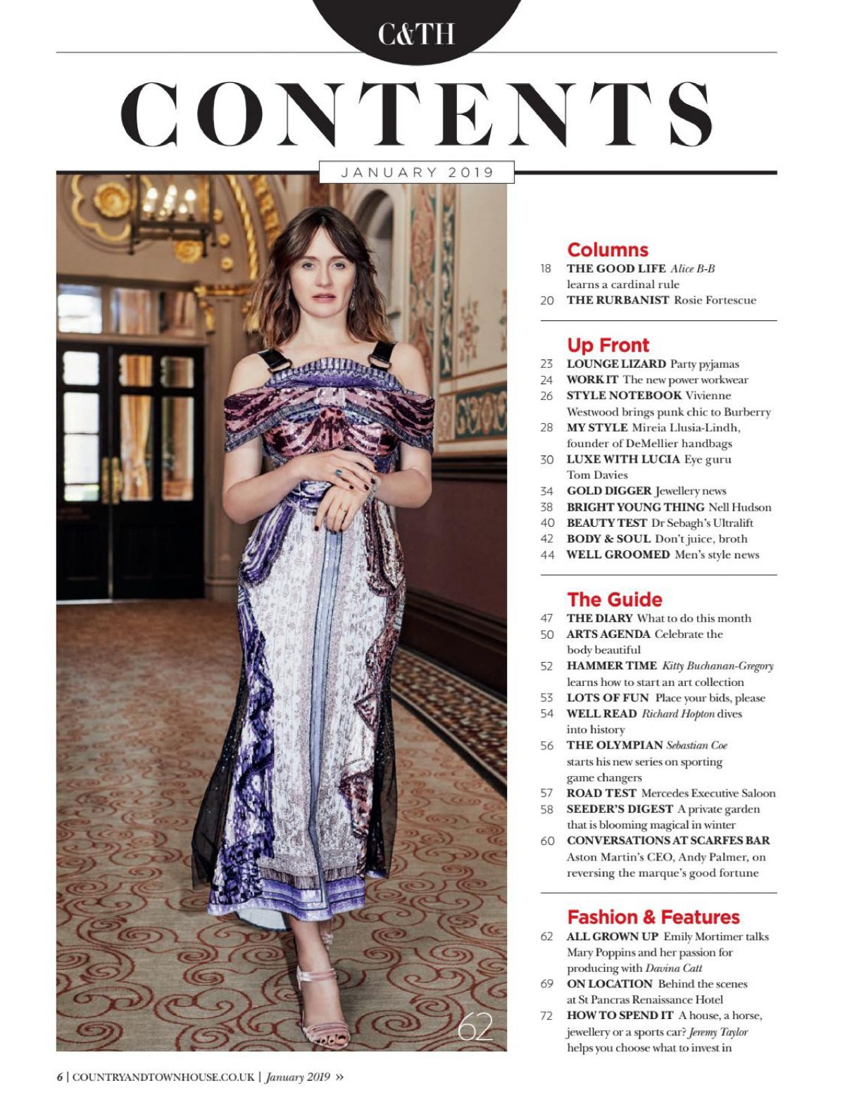 EMILY MORTIMER in Country & Town House Magazine, January 2019 – HawtCelebs