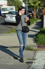 EMMA ROBERTS in Ripped Jeans Out in Los Angeles 02/28/2019