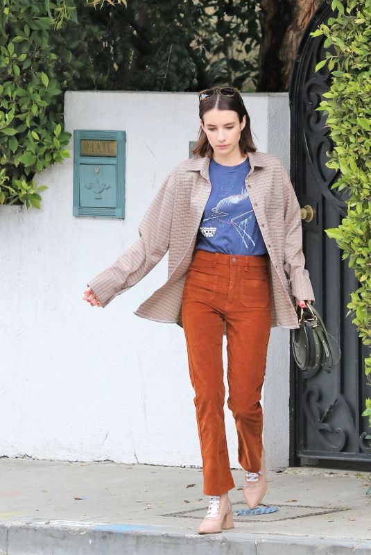 EMMA ROBERTS Leaves Her Home in Los Angeles 03/21/2019
