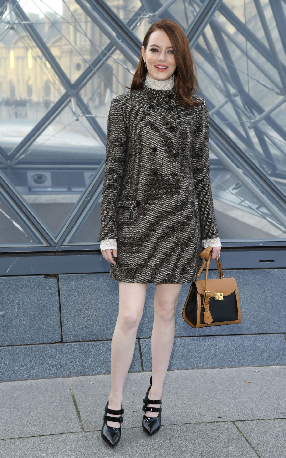Emma Stone Keeps it Formal But Glamorous in Her Grey Louis Vuitton