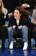 EMMY ROSSUM at LA Lakers vs Knicks Game in New York 03/17/2019