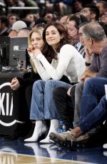 EMMY ROSSUM at LA Lakers vs Knicks Game in New York 03/17/2019