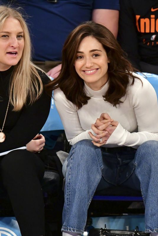 EMMY ROSSUM at LA Lakers vs Knicks Game in New York 03/17/2019