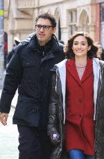 EMMY ROSSUM, Rami Malek and Christian Slater on the Set of Mr. Robot in New York 03/12/2019