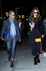 GIGI and YOLANDA HADID Out for Dinner in New York 03/29/2019
