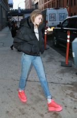 GIGI HADID Leaves a Studio in New York 03/08/2019
