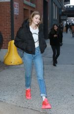 GIGI HADID Leaves a Studio in New York 03/08/2019