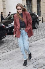 GIGI HADID Out in Paris 03/02/2019