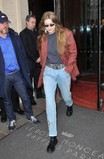 GIGI HADID Out in Paris 03/02/2019