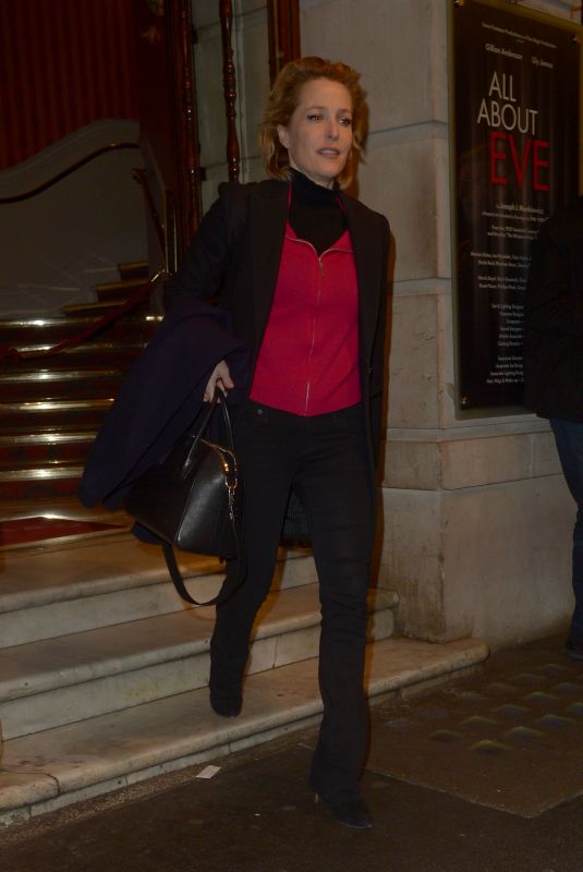 GILLIAN ANDERSON Leaves a Theatre in London 03/13/2019