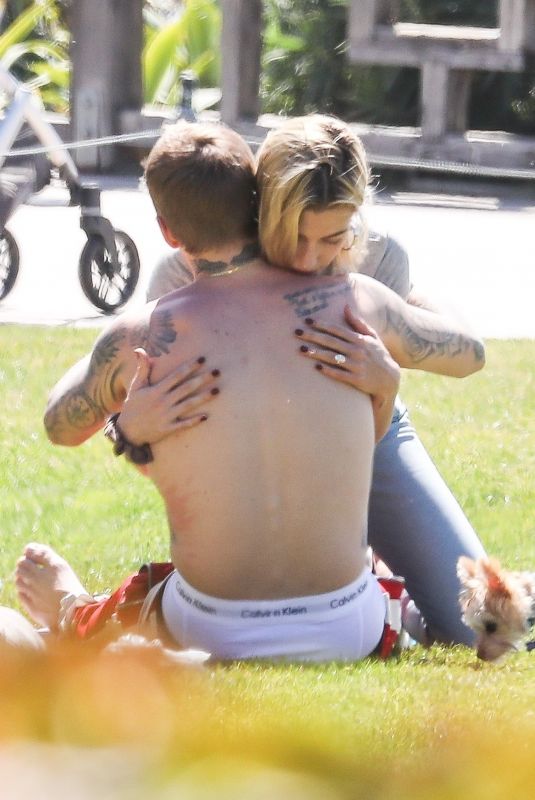 HAILEY and Justin BIEBER at a Park in Newport Beach 03/15/2019