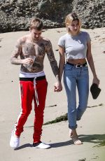 HAILEY and Justin BIEBER Out on Newport Beach in California 03/20/2019