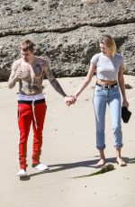 HAILEY and Justin BIEBER Out on Newport Beach in California 03/20/2019