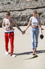 HAILEY and Justin BIEBER Out on Newport Beach in California 03/20/2019