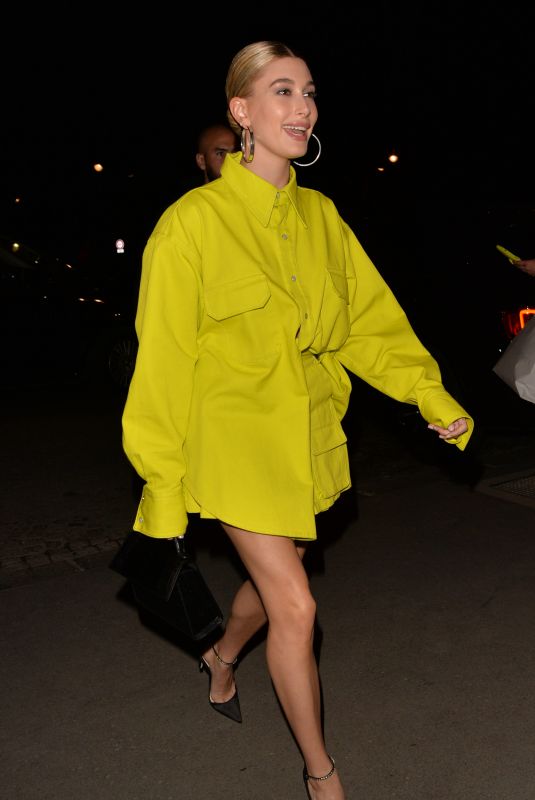 HAILEY BIEBER Arrives at CFDA American in Paris Cocktail with Vogue in Paris 03/03/2019