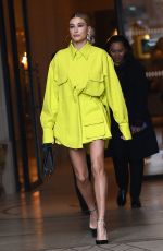 HAILEY BIEBER Heading to Balmain in Paris 03/03/2019