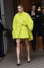 HAILEY BIEBER Heading to Balmain in Paris 03/03/2019