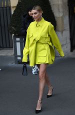 HAILEY BIEBER Leaves Balmain Store in Paris 03/03/2019