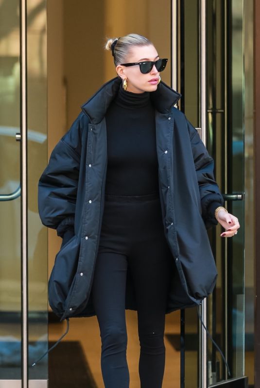 HAILEY BIEBER Out in New York 03/09/2019