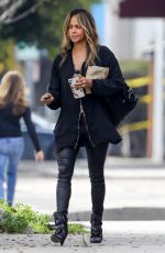 HALLE BERRY in a Tight Leather Pants Out in Los Angeles 03/19/2019