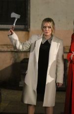 HILARY DUFF and MIRIAM SHOR on the Set of Younger in New York 03/25/2019