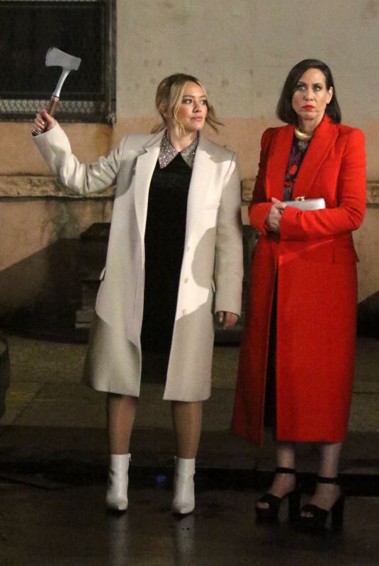 HILARY DUFF and MIRIAM SHOR on the Set of Younger in New York 03/25/2019