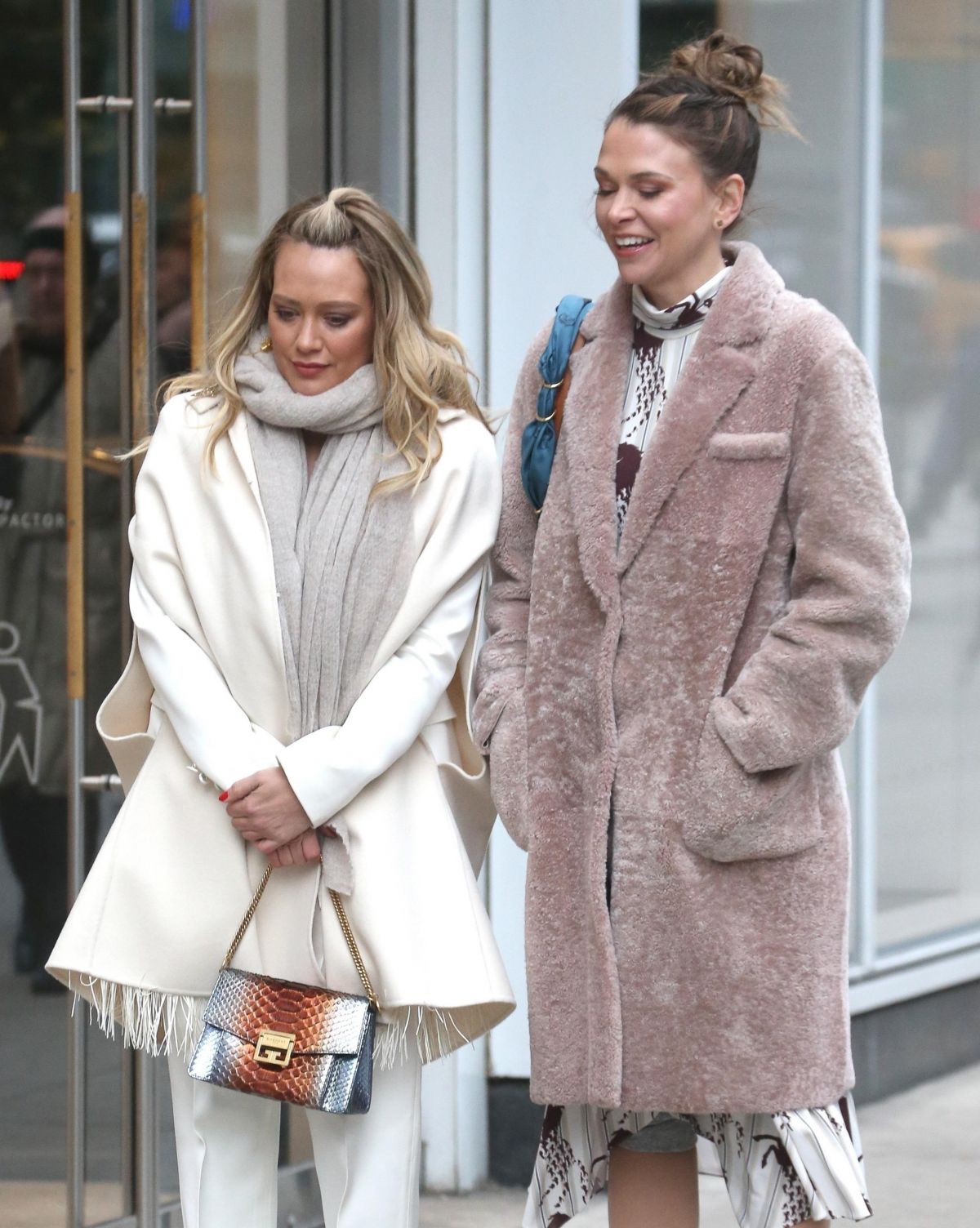 HILARY DUFF and SUTTON FOSTER on the Set of Younger in New York 02/27 ...