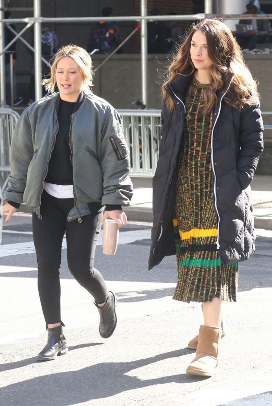 HILARY DUFF and SUTTON FOSTER on the Set of Younger in New York 03/11/2019