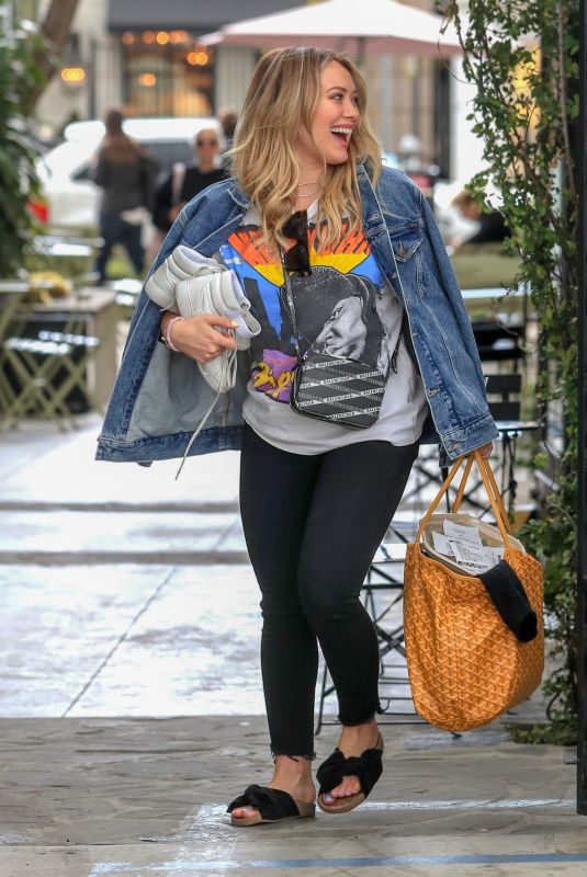 HILARY DUFF Leaves a Nail Salon in West Hollywood 03/21/2019