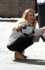 HILARY DUFF on the Set of Younger in New York 03/07/2019