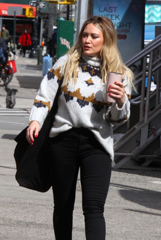 HILARY DUFF on the Set of Younger in New York 03/07/2019