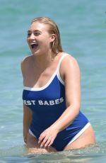 ISKRA LAWRENCE in Swimwear at a Photoshoot on the Beach in Miami 03/29/2019