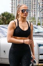 JENNIFER LOPEZ in Tights at a Gym in Miami 03/15/2019