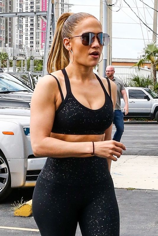 JENNIFER LOPEZ in Tights at a Gym in Miami 03/15/2019