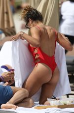 JESSICA LEDON in Swimsuit on the Beach in Miami 03/21/2019