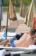 JESSICA LEDON in Swimsuit on the Beach in Miami 03/21/2019