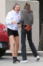 KAIA GERBER and CHARLOTTE LAWRENCE Out in Brentwood 03/11/2019