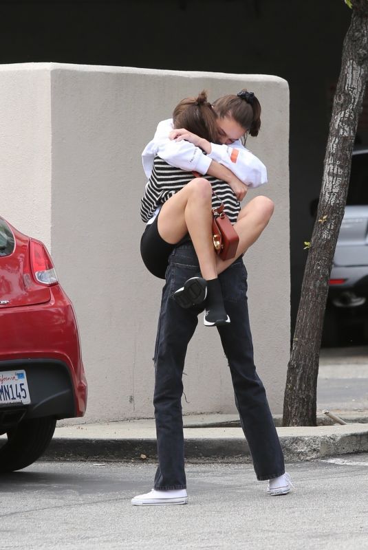 KAIA GERBER and CHARLOTTE LAWRENCE Out in Brentwood 03/11/2019
