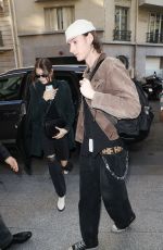 KAIA GERBER and Wellington Grant Arrives at Le Cinq Codet Hotel in Paris 02/27/2019