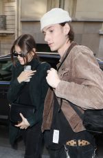 KAIA GERBER and Wellington Grant Arrives at Le Cinq Codet Hotel in Paris 02/27/2019