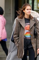 KAIA GERBER Out at Washington Square Park in New York 03/30/2019