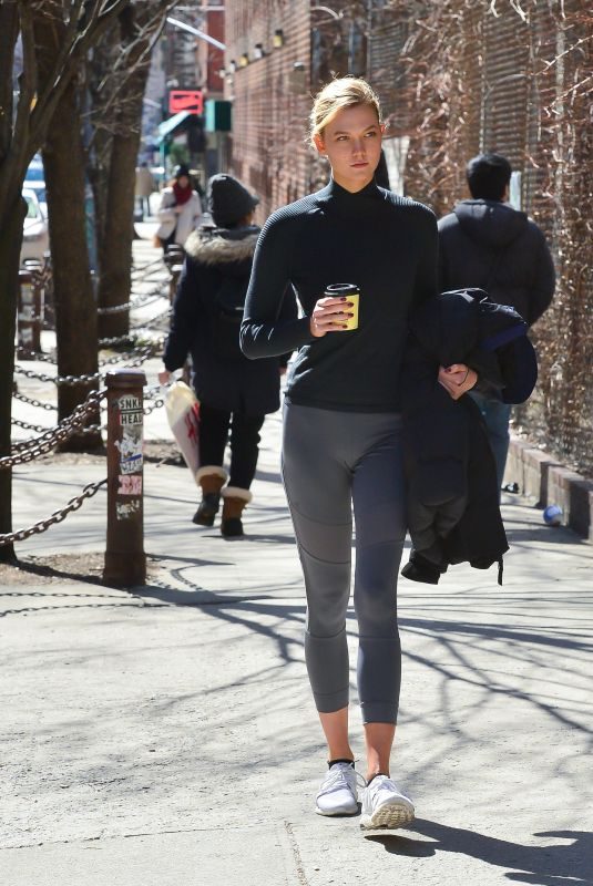 KARLIE KLOSS in Leggings Leaves a Gym in New York 03/12/2019