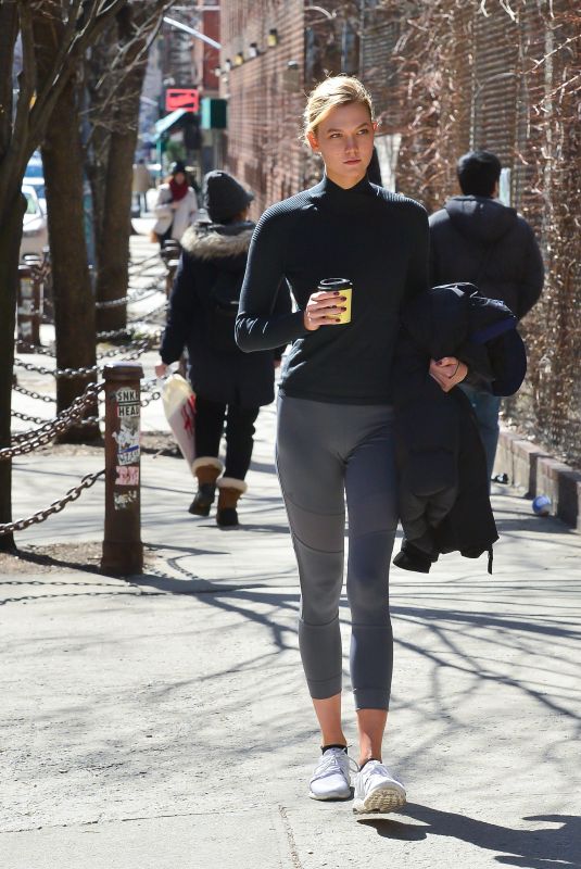 KARLIE KLOSS in Leggings Leaves a Gym in New York 03/12/2019