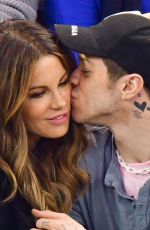 KATE BECKINSALE and Pete Davidson Kissing at NY Rangers Game 03/03/2019