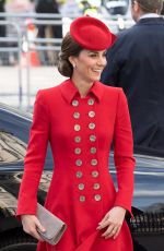 KATE MIDDLETON at Westminster Bbbey for Commonwealth Service 2019 in London 03/11/2019