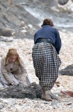 KATE WINSLET and SAOIRSE RONAN on the Set of Ammonite in Charmouth 03/18/2019