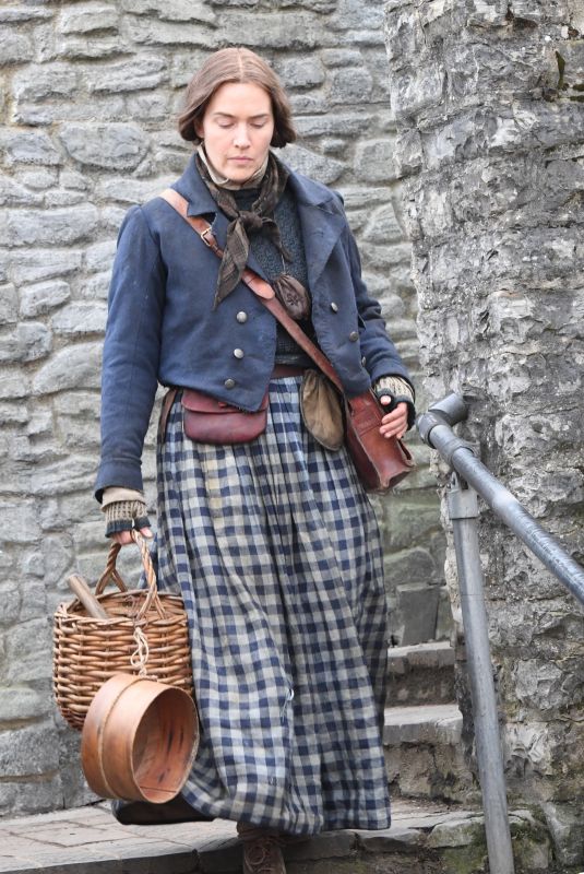 KATE WINSLET on the Set of Ammonite in Lyme Regis 03/11/2019